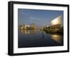 Lowry Centre and Imperial War Museum North, Salford Quays, Manchester, England, United Kingdom-Charles Bowman-Framed Photographic Print