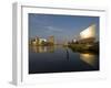 Lowry Centre and Imperial War Museum North, Salford Quays, Manchester, England, United Kingdom-Charles Bowman-Framed Photographic Print