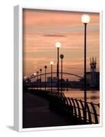 Lowry Footbridge and Canal in the Evening, Salford, Manchester, England, United Kingdom, Europe-Charles Bowman-Framed Photographic Print