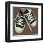 Lowtops (black on brown)-John W^ Golden-Framed Giclee Print