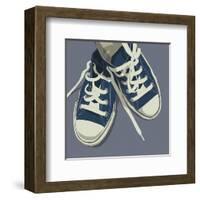 Lowtops (blue on gray)-John Golden-Framed Art Print