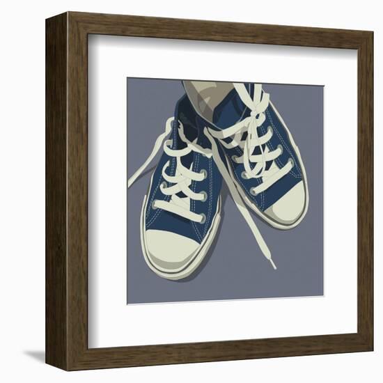 Lowtops (blue on gray)-John Golden-Framed Art Print