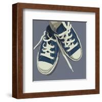 Lowtops (blue on gray)-John Golden-Framed Art Print