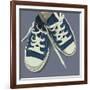 Lowtops (blue on gray)-John W^ Golden-Framed Art Print