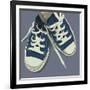 Lowtops (blue on gray)-John W^ Golden-Framed Art Print