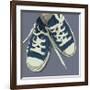 Lowtops (blue on gray)-John W^ Golden-Framed Giclee Print