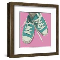 Lowtops (blue on pink)-John Golden-Framed Art Print