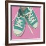 Lowtops (blue on pink)-John W^ Golden-Framed Giclee Print