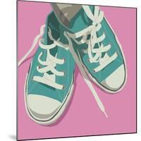 Lowtops (blue on pink)-John W^ Golden-Mounted Giclee Print