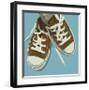 Lowtops (brown on blue)-John Golden-Framed Giclee Print