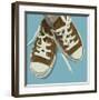 Lowtops (brown on blue)-John Golden-Framed Giclee Print