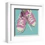 Lowtops (pink on blue)-John Golden-Framed Art Print