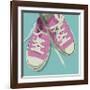 Lowtops (pink on blue)-John W^ Golden-Framed Giclee Print