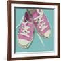 Lowtops (pink on blue)-John W^ Golden-Framed Giclee Print