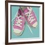 Lowtops (pink on blue)-John W^ Golden-Framed Giclee Print