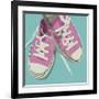 Lowtops (pink on blue)-John W^ Golden-Framed Giclee Print