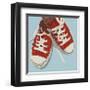 Lowtops (red on blue)-John W^ Golden-Framed Giclee Print