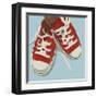 Lowtops (red on blue)-John W^ Golden-Framed Giclee Print