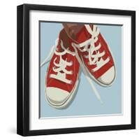 Lowtops (red on blue)-John W^ Golden-Framed Giclee Print