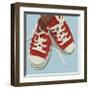 Lowtops (red on blue)-John W^ Golden-Framed Giclee Print