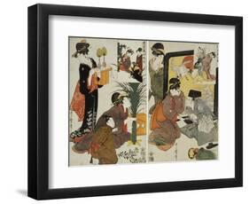 Loyal League Depicting Everyday Life of an Edo Period Household-Kitagawa Utamaro-Framed Giclee Print