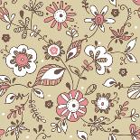 Seamless Pattern with Styled Spring Blossoms-lozas-Art Print
