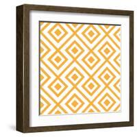 Lozenge Shaped Geometric Pattern-RLN-Framed Art Print