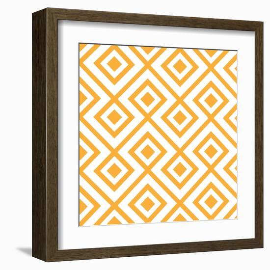 Lozenge Shaped Geometric Pattern-RLN-Framed Art Print