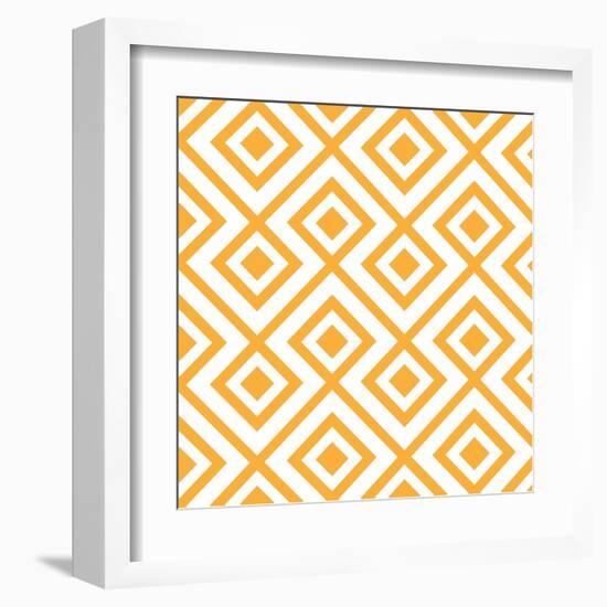 Lozenge Shaped Geometric Pattern-RLN-Framed Art Print