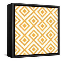 Lozenge Shaped Geometric Pattern-RLN-Framed Stretched Canvas