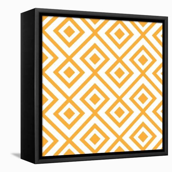 Lozenge Shaped Geometric Pattern-RLN-Framed Stretched Canvas