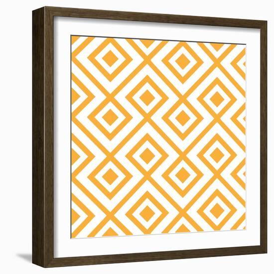 Lozenge Shaped Geometric Pattern-RLN-Framed Art Print