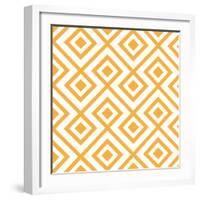 Lozenge Shaped Geometric Pattern-RLN-Framed Art Print