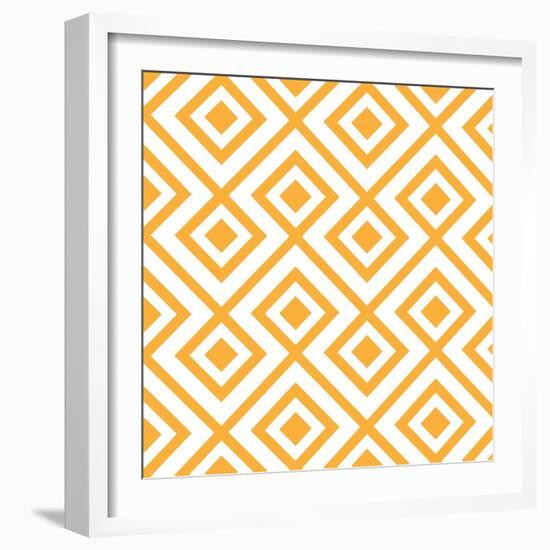 Lozenge Shaped Geometric Pattern-RLN-Framed Art Print