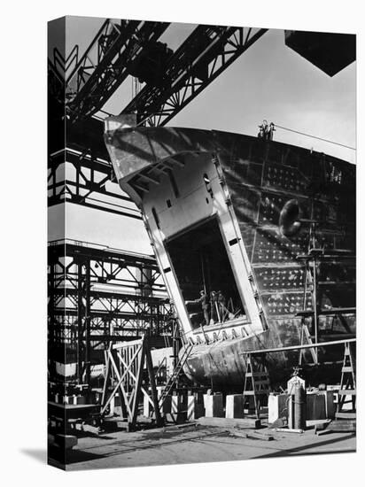 LST under Construction at Shipyard of the American Bridge Co-Andreas Feininger-Stretched Canvas