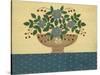 Lt. Blue Flowers with Dark Blue Talecloth-Debbie McMaster-Stretched Canvas