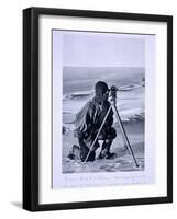 Lt. Evans Surveying with the 4 Inch Theodolite to Locate the South Pole, Scott's Last Expedition-Herbert Ponting-Framed Photographic Print