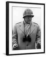 Lt. General George Patton Addressing Troops Somewhere in European Theater of Operations During WWII-null-Framed Premium Photographic Print