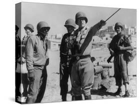 Lt. General George Patton Leading Invasion Troops in Sicily. July 11, 1943 During World War 2-null-Stretched Canvas