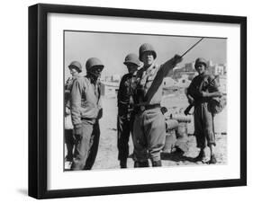 Lt. General George Patton Leading Invasion Troops in Sicily. July 11, 1943 During World War 2-null-Framed Photo