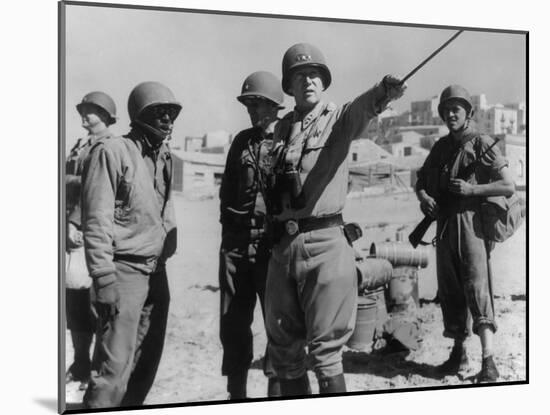 Lt. General George Patton Leading Invasion Troops in Sicily. July 11, 1943 During World War 2-null-Mounted Photo