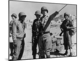 Lt. General George Patton Leading Invasion Troops in Sicily. July 11, 1943 During World War 2-null-Mounted Photo