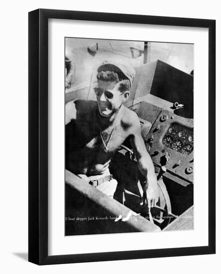 Lt John Kennedy in the Pacific During World War Ii-null-Framed Photo