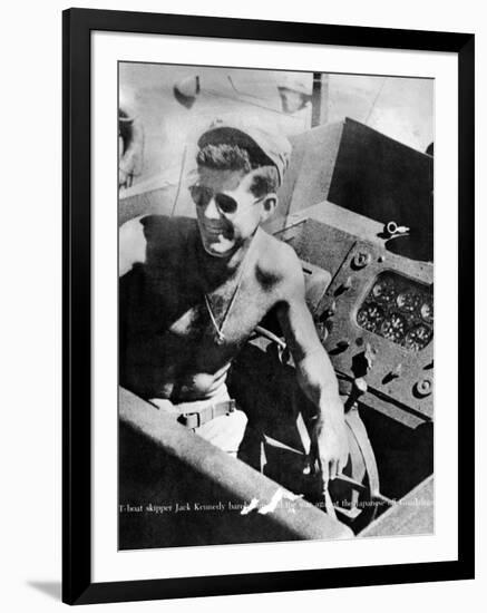 Lt John Kennedy in the Pacific During World War Ii-null-Framed Photo