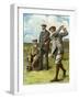 (Ltor) John Henry Taylor (1871-1963), James Braid (1870-1950), and Harry Vardon (1870-1937)-Clement Flower-Framed Giclee Print