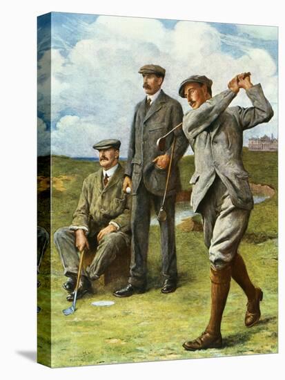 (Ltor) John Henry Taylor (1871-1963), James Braid (1870-1950), and Harry Vardon (1870-1937)-Clement Flower-Stretched Canvas