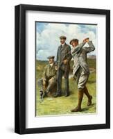 (Ltor) John Henry Taylor (1871-1963), James Braid (1870-1950), and Harry Vardon (1870-1937)-Clement Flower-Framed Giclee Print