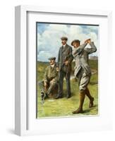 (Ltor) John Henry Taylor (1871-1963), James Braid (1870-1950), and Harry Vardon (1870-1937)-Clement Flower-Framed Giclee Print