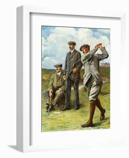 (Ltor) John Henry Taylor (1871-1963), James Braid (1870-1950), and Harry Vardon (1870-1937)-Clement Flower-Framed Giclee Print