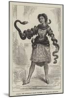 Lualla, the Abyssinian Snake Charmer, at the Royal Aquarium-null-Mounted Giclee Print